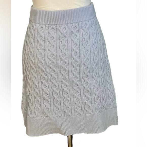 NWOT Paige Juliet Cable Wool Blend Sweater Skirt in Sky Blue – Sz L - Picture 4 of 7